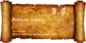 Makkay Gyula névjegykártya